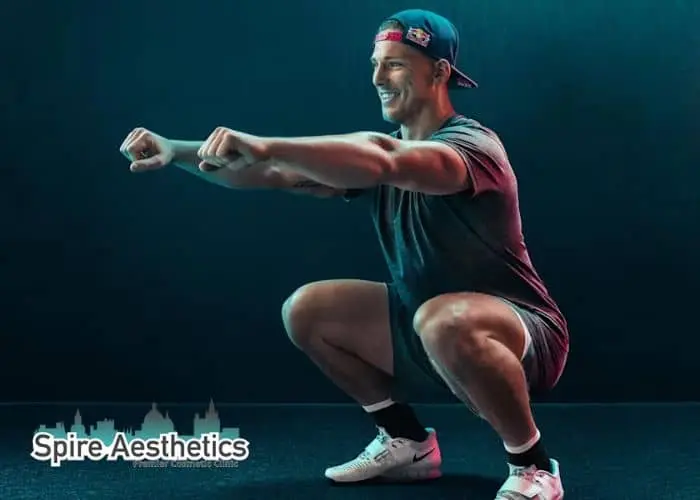 Image of man build leg muscle Stamford through exercise