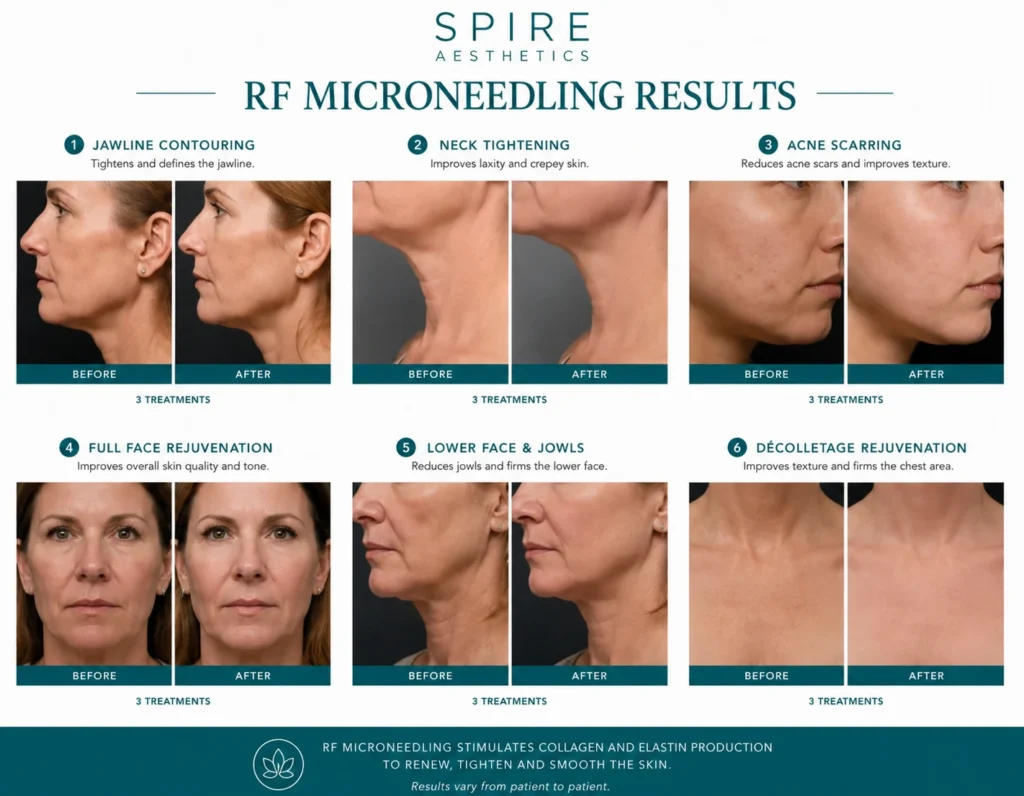 RF Microneedling Skin tightening Stamford results